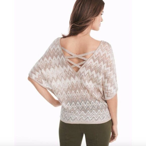 WHBM Chevron Dolman Cross-Back Sweater Size XS - Picture 2 of 8